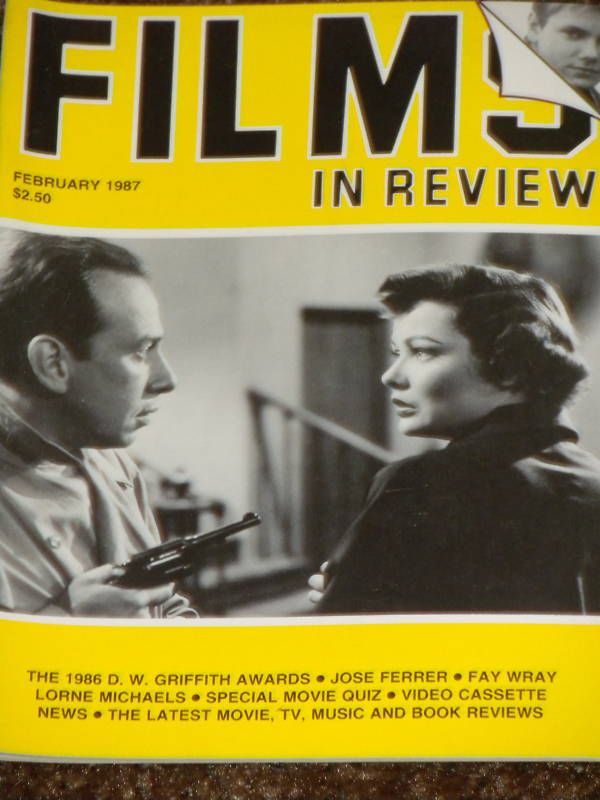 FILMS IN REVIEW magazine side cover Issue 371 February 1987