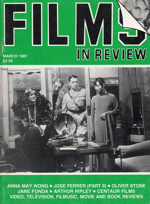 FILMS IN REVIEW magazine side cover Issue 372 March 1987