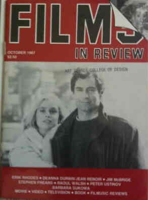 FILMS IN REVIEW magazine side cover Issue 377 October 1987