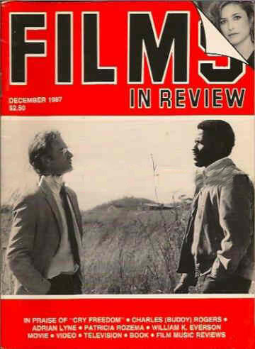 FILMS IN REVIEW magazine side cover Issue 379 December 1987
