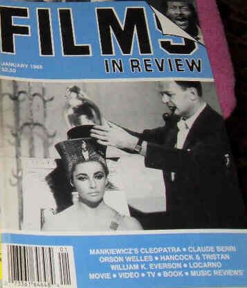 FILMS IN REVIEW magazine side cover Issue 380 January 1988