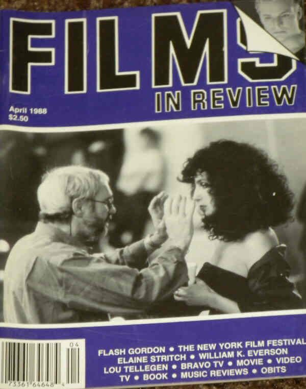 FILMS IN REVIEW magazine side cover Issue 383 April 1988