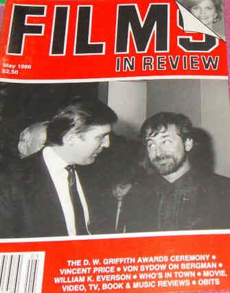 FILMS IN REVIEW magazine side cover Issue 384 May 1988