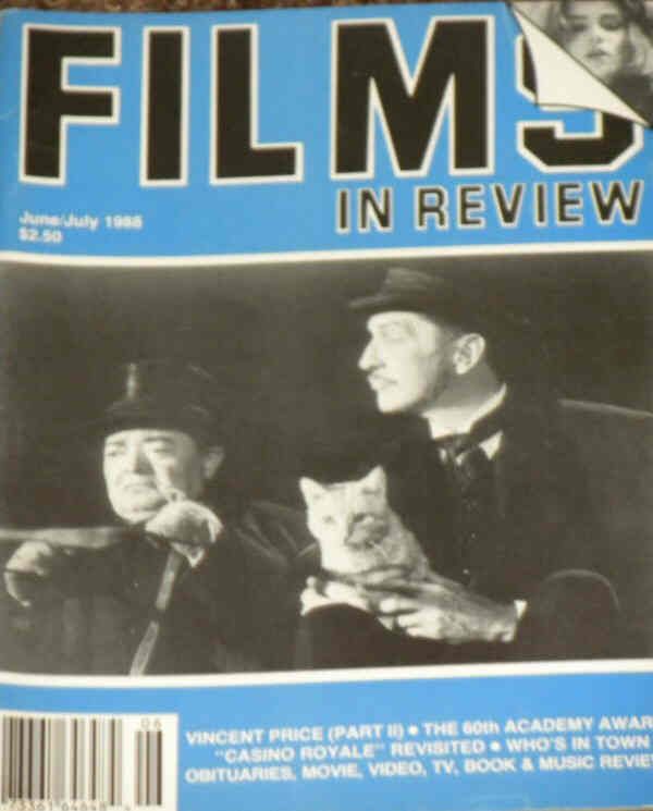 FILMS IN REVIEW magazine side cover Issue 385 June/July 1988