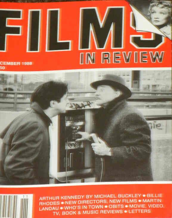 FILMS IN REVIEW magazine side cover Issue 389 December 1988