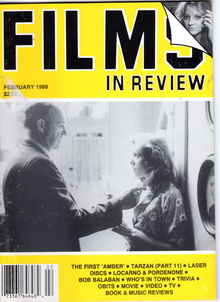 FILMS IN REVIEW magazine side cover Issue 391 February 1989