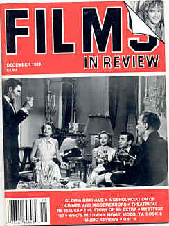 FILMS IN REVIEW magazine side cover Issue 399 December 1989