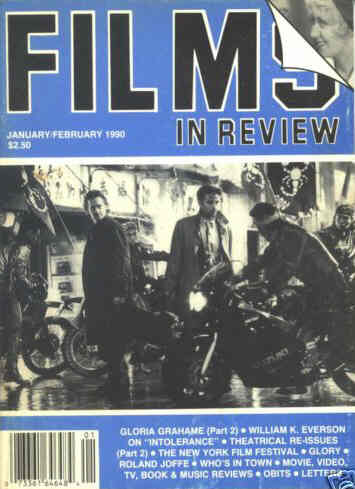 FILMS IN REVIEW magazine side cover Issue 400 January/February 1990