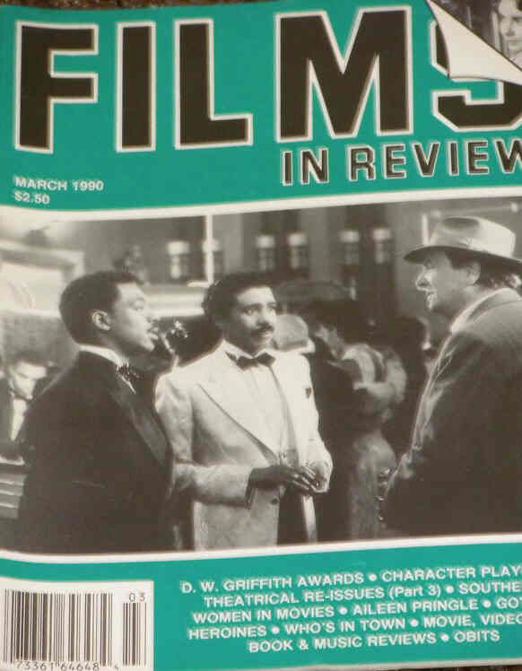 FILMS IN REVIEW magazine side cover Issue 401 March 1990