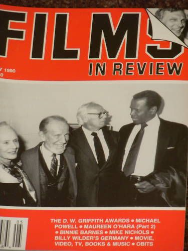 FILMS IN REVIEW magazine side cover Issue 403 May 1990