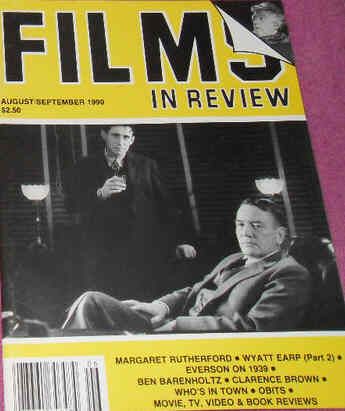 FILMS IN REVIEW magazine side cover Issue 405 August/September 1990