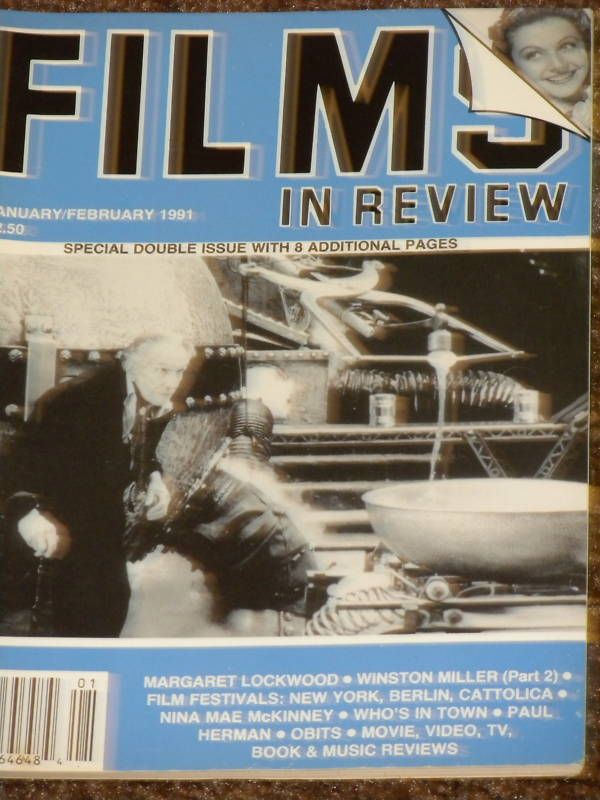 FILMS IN REVIEW magazine side cover Issue 408 January/February 1991