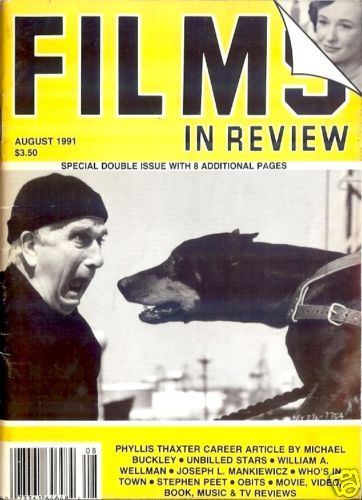 FILMS IN REVIEW magazine side cover Issue 411 July/August 1991