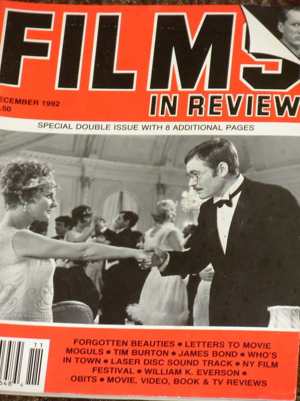 FILMS IN REVIEW magazine side cover Issue 419 November/December 1992