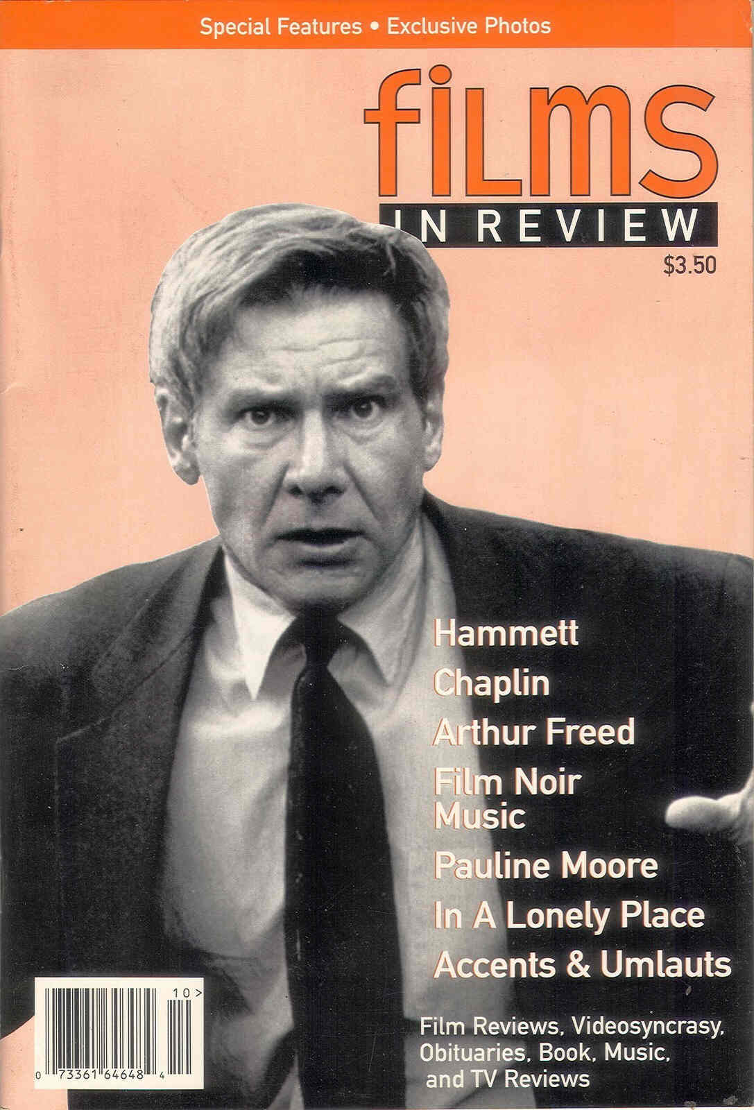 FILMS IN REVIEW magazine side cover Issue 429 July/August 1994