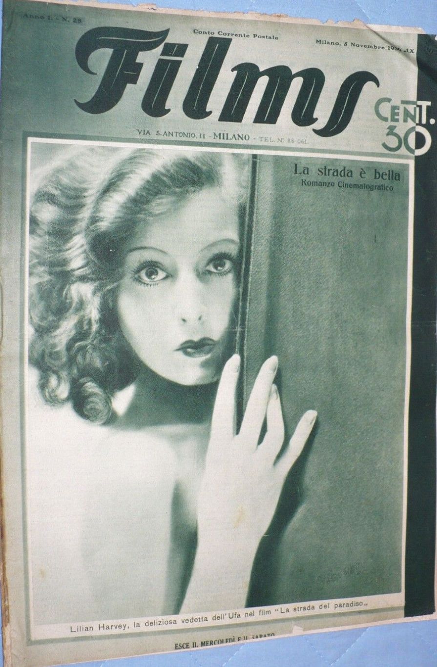 FILMS (ITALY) magazine side cover Issue 28 5 November 1930