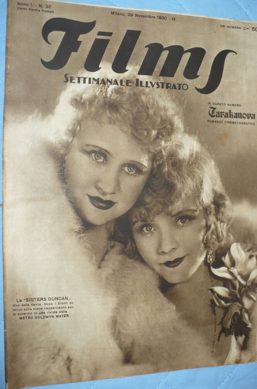 FILMS (ITALY) magazine side cover Issue 32 29 November 1930