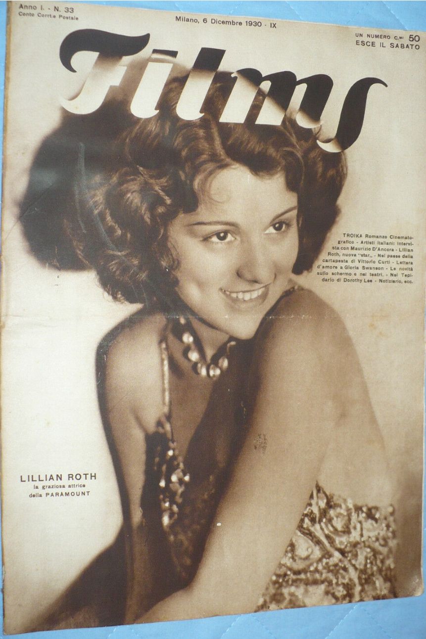 FILMS (ITALY) magazine side cover Issue 33 6 December 1930