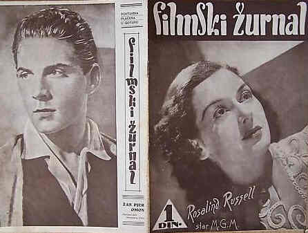 FILMSKI ZURNAL magazine side cover Issue 43 25 August 1939