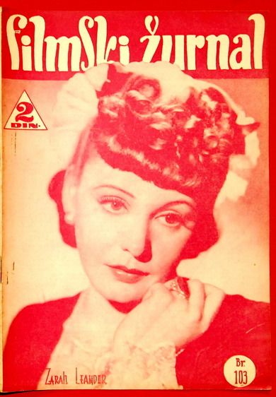FILMSKI ZURNAL magazine side cover Issue 103 8 November 1940