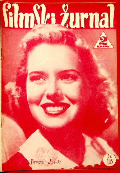 FILMSKI ZURNAL magazine side cover Issue 105 22 November 1940