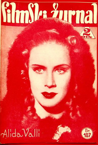 FILMSKI ZURNAL magazine side cover Issue 107 6 December 1940