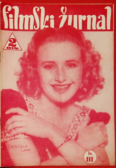 FILMSKI ZURNAL magazine side cover Issue 111 3 January 1941