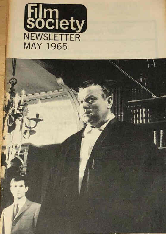 FILM SOCIETY REVIEW magazine side cover  May 1965