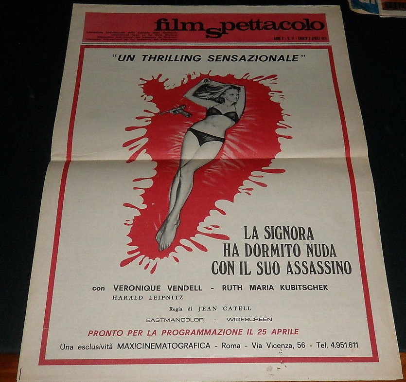FILM SPETTACOLO magazine side cover Issue 17  1971