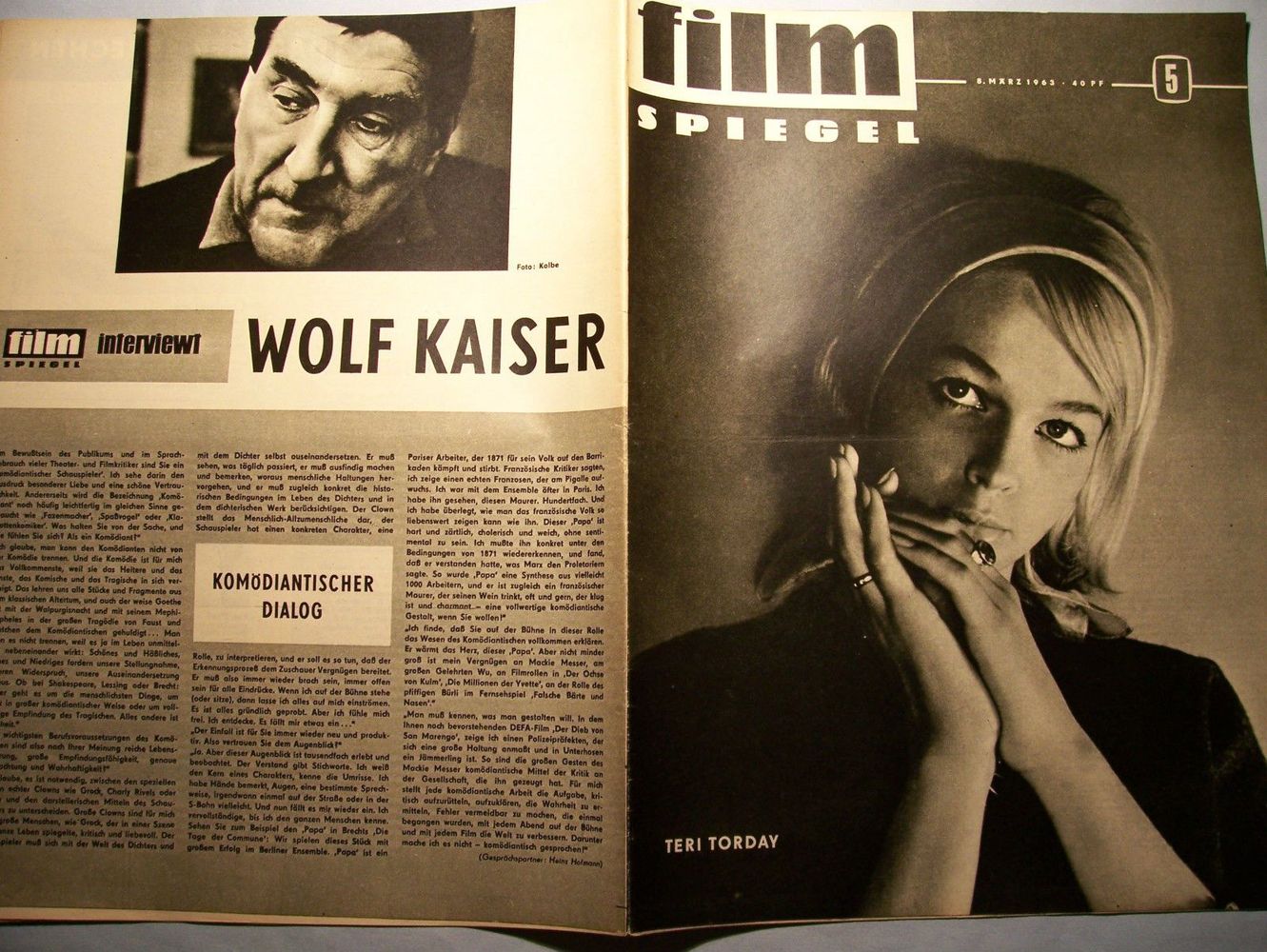 FILMSPIEGEL magazine side cover Issue 5 8 March 1963