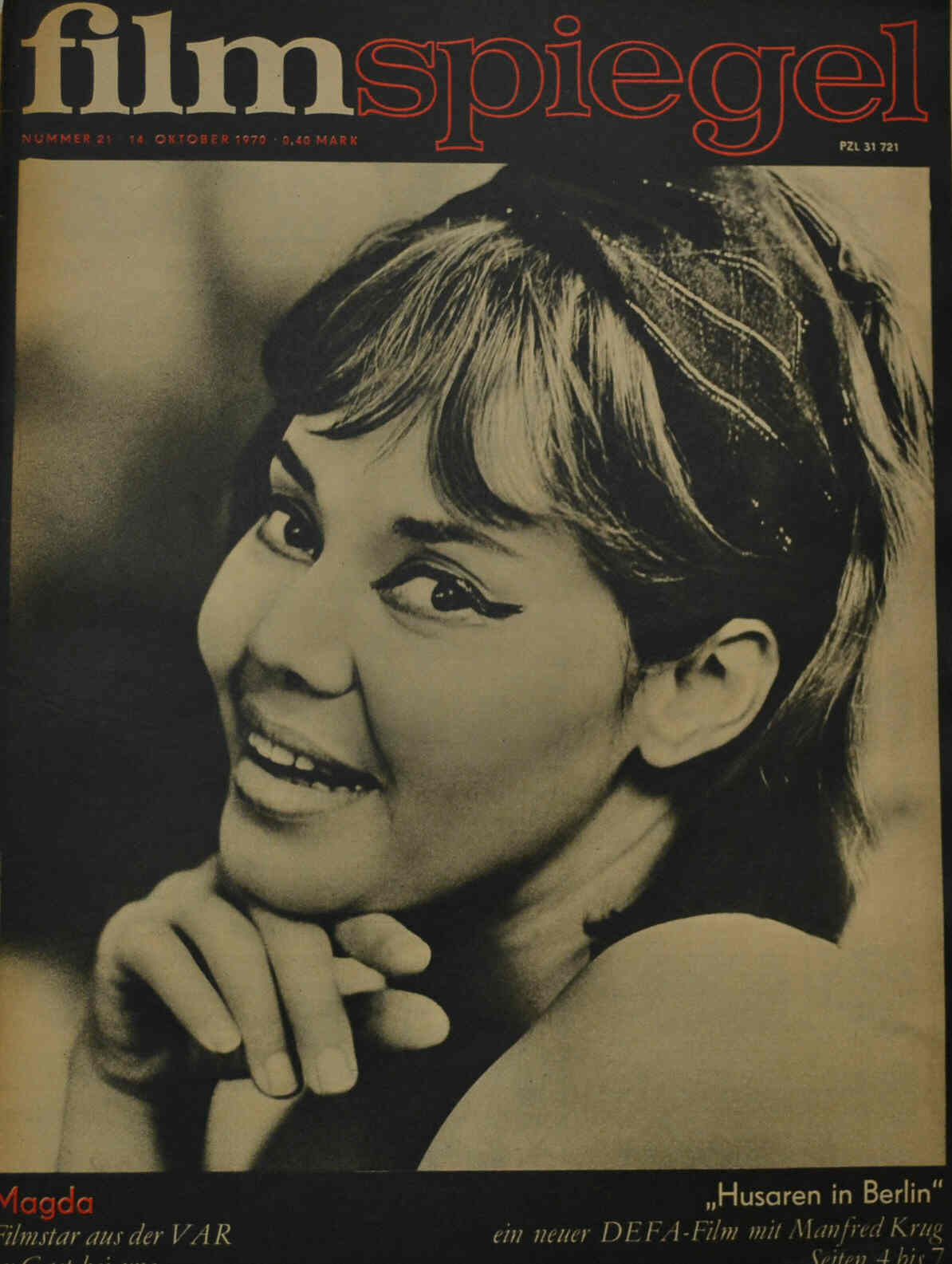 FILMSPIEGEL magazine side cover Issue 21 October 1970