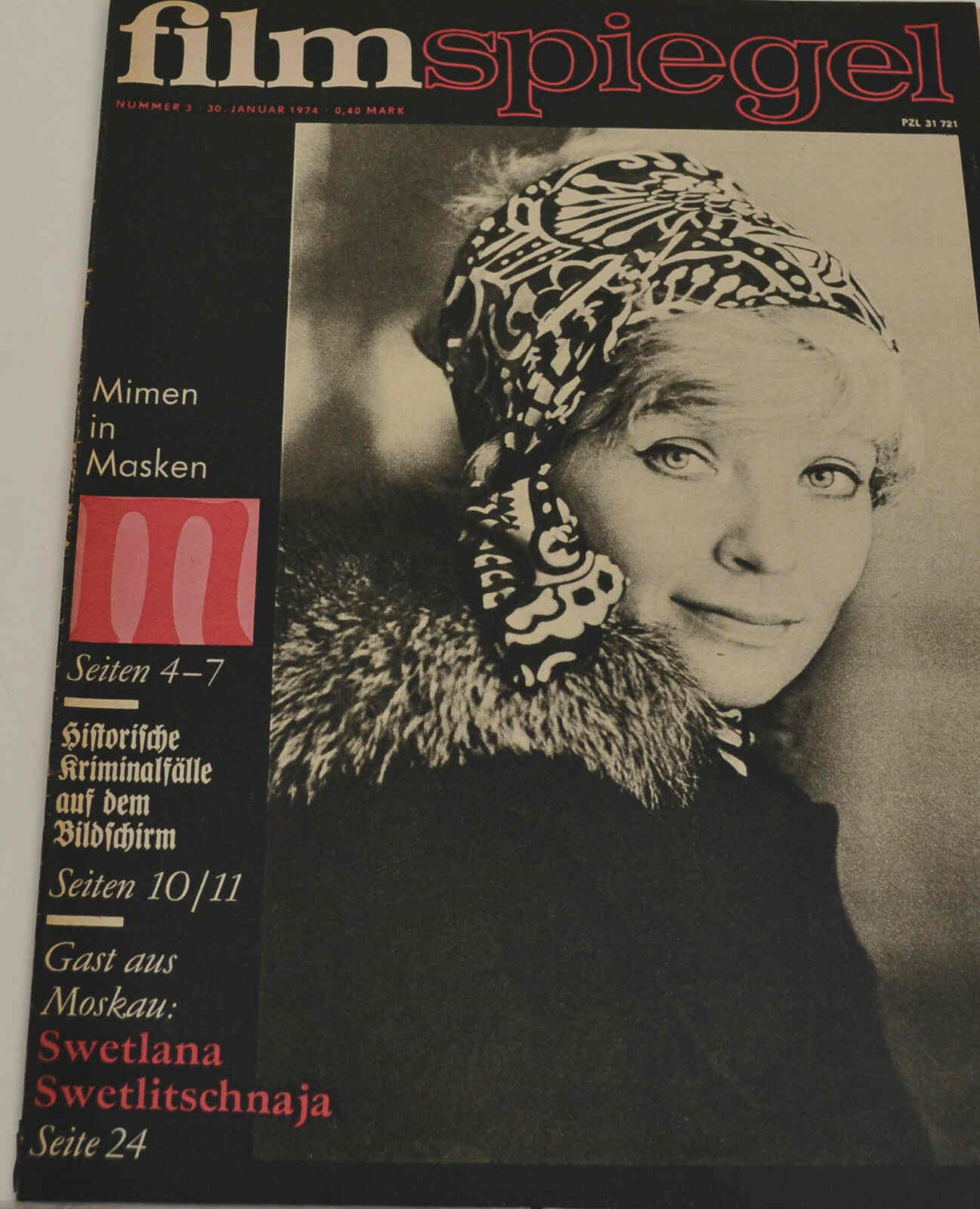 FILMSPIEGEL magazine side cover Issue 3 2/1/1900 1974