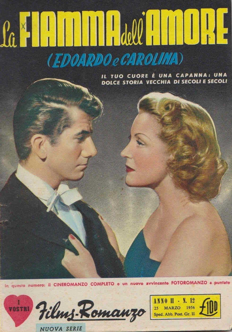 I VOSTRI FILM-ROMANZO magazine side cover Issue 12 25 March 1956