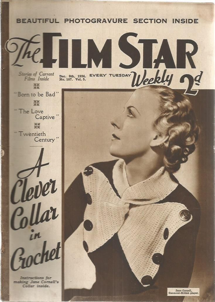 FILM STAR WEEKLY | THE magazine side cover Issue 107 8 December 1934