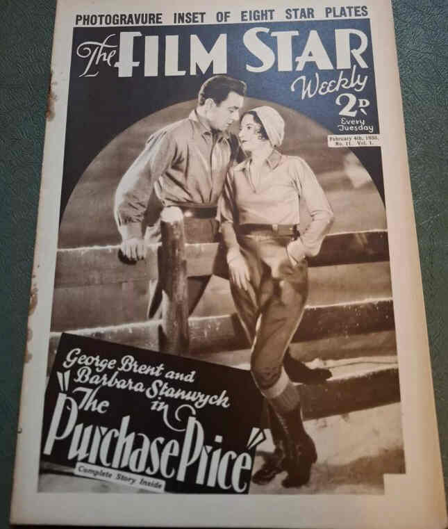 FILM STAR WEEKLY | THE magazine side cover Issue 11 4 February 1933