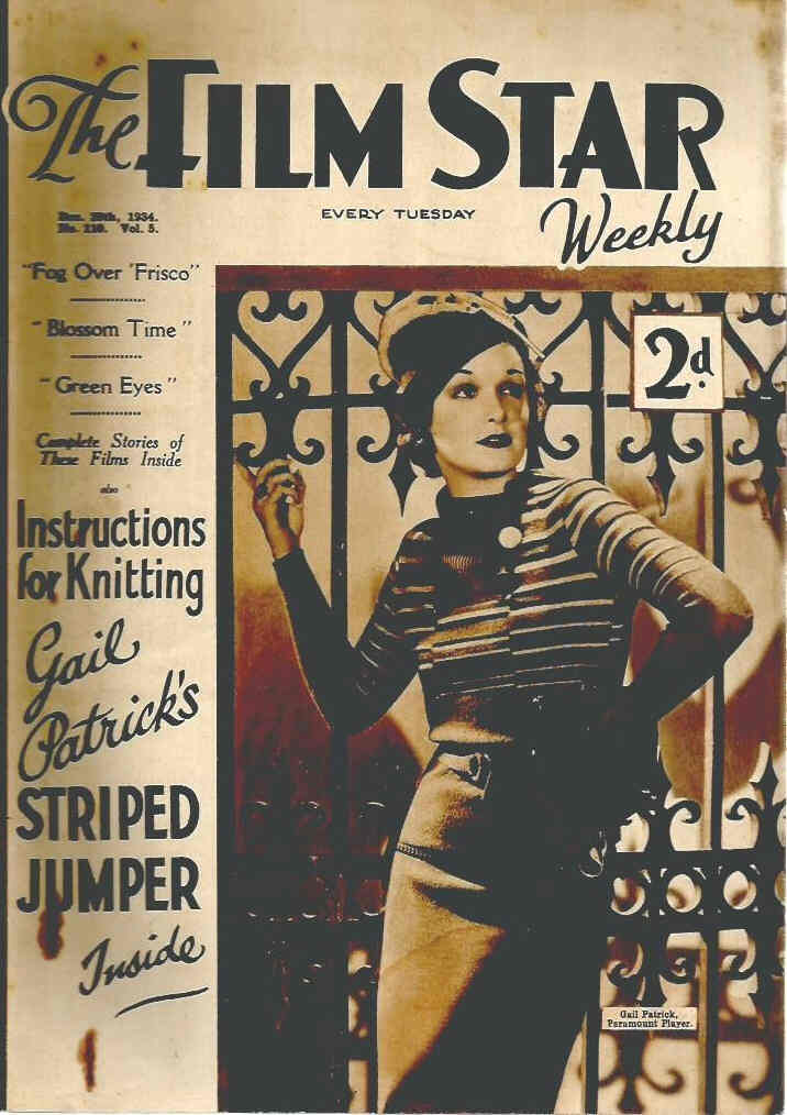FILM STAR WEEKLY | THE magazine side cover Issue 110 29 December 1934