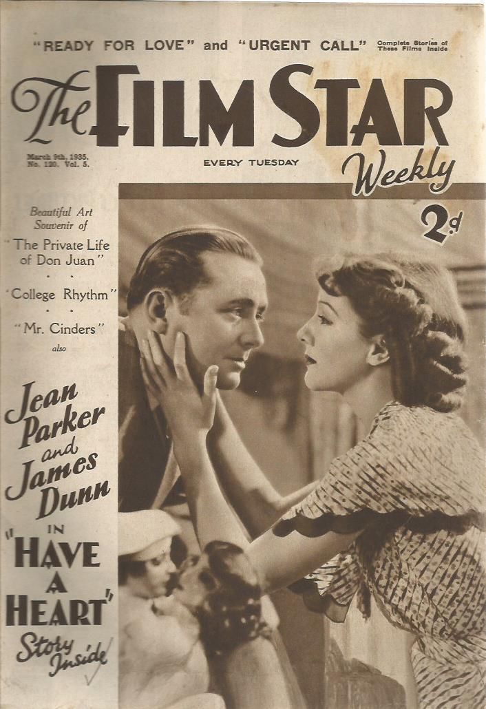 FILM STAR WEEKLY | THE magazine side cover Issue 120 9 March 1935