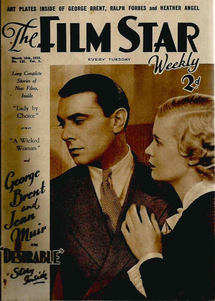 FILM STAR WEEKLY | THE magazine side cover Issue 121 16 March 1935