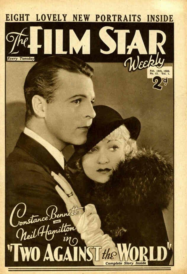 FILM STAR WEEKLY | THE magazine side cover Issue 13 18 February 1933