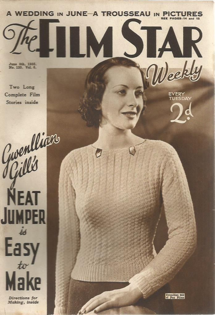 FILM STAR WEEKLY | THE magazine side cover Issue 133 8 June 1935