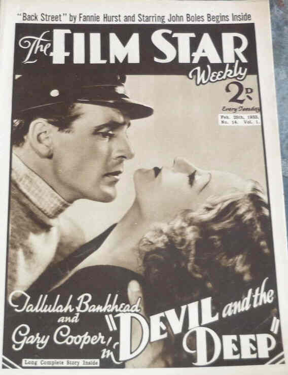 FILM STAR WEEKLY | THE magazine side cover Issue 14 25 February 1933