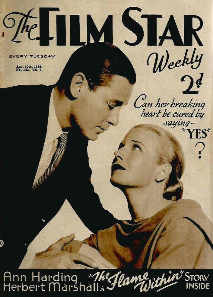 FILM STAR WEEKLY | THE magazine side cover Issue 142 10 August 1935