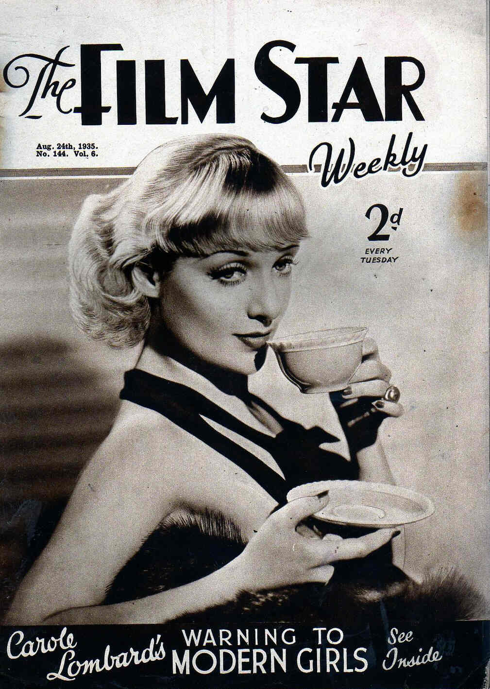FILM STAR WEEKLY | THE magazine side cover Issue 144 24 August 1935