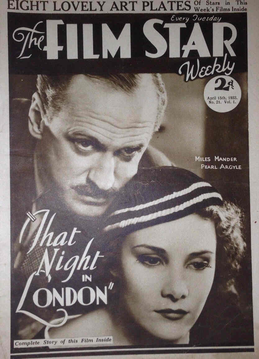FILM STAR WEEKLY | THE magazine side cover Issue 21 15 April 1933