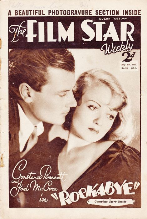 FILM STAR WEEKLY | THE magazine side cover Issue 24 6 May 1933