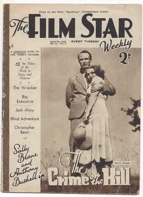 FILM STAR WEEKLY | THE magazine side cover Issue 72  Vol 3 # 72 7 April 1934