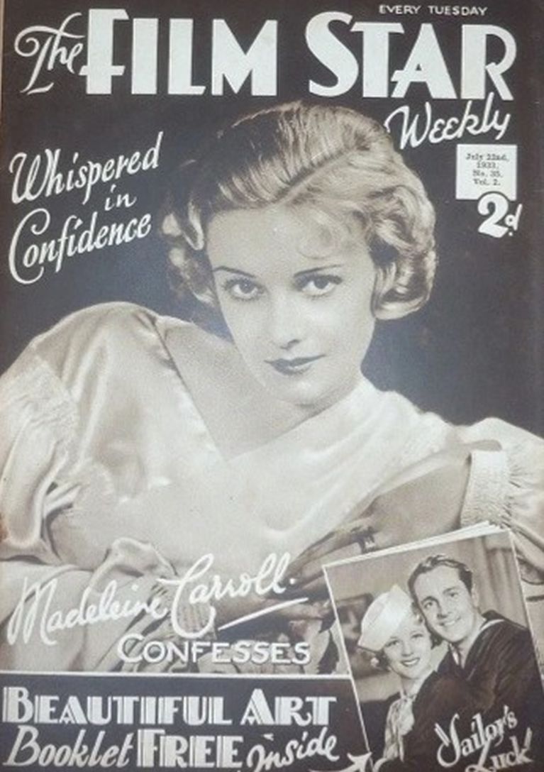 FILM STAR WEEKLY | THE magazine side cover Issue 35 22 July 1933