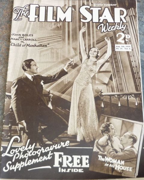 FILM STAR WEEKLY | THE magazine side cover Issue 37 5 August 1933