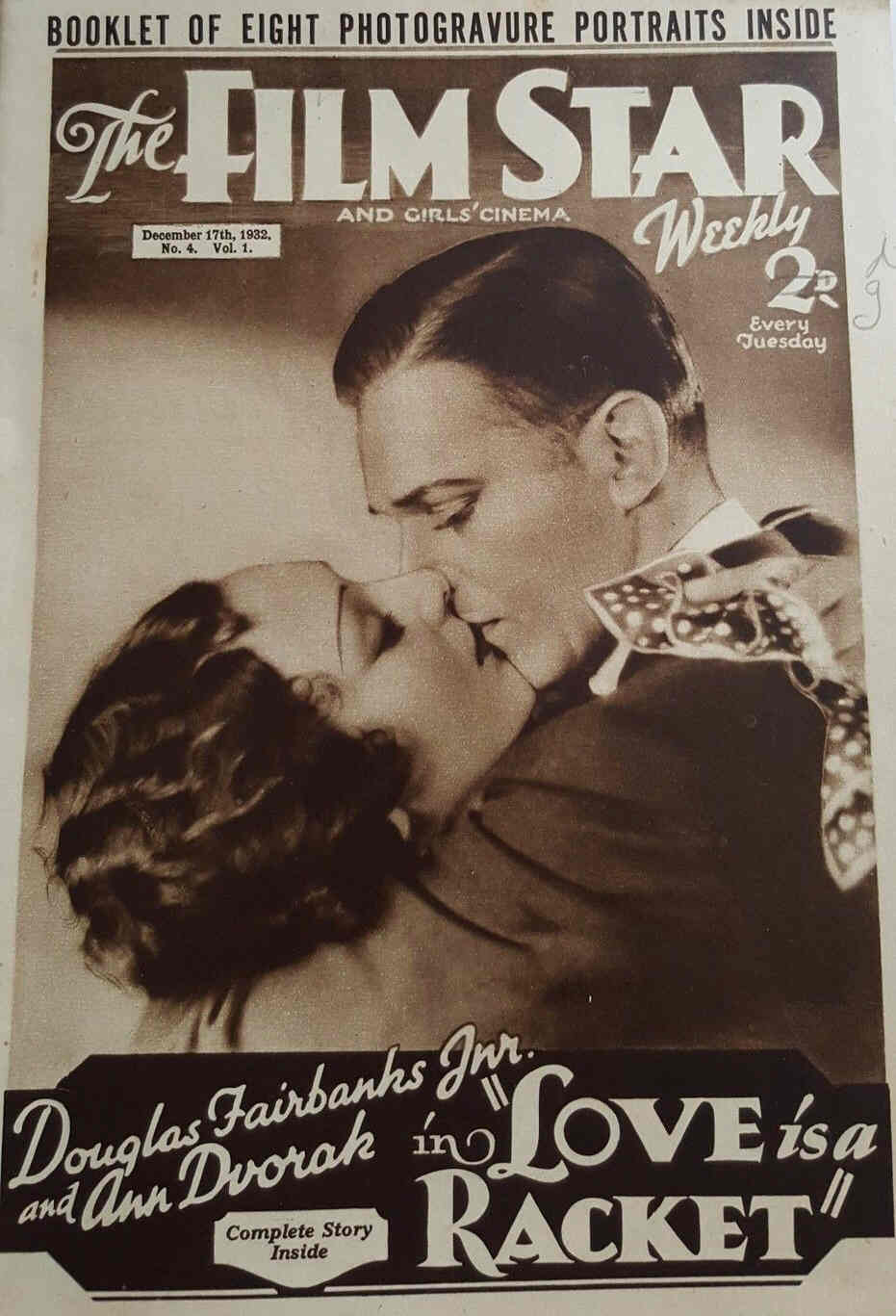 FILM STAR WEEKLY | THE magazine side cover Issue 4 17 December 1932
