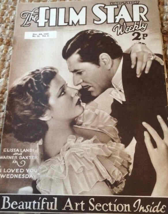 FILM STAR WEEKLY | THE magazine side cover Issue 50 4 November 1933